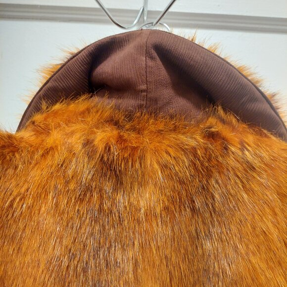 Stunning Rare H&M Studio Coll. Limited Etd Burnt Orange Faux Fur Coat EUC Sz 12 - Picture 6 of 8